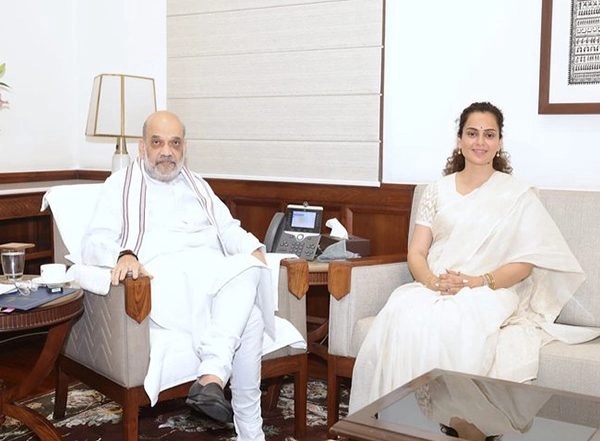 India News | BJP MP Kangana Ranaut Meets Amit Shah, Shares Details About Recent Severe Rains, Floods in Himachal Pradesh