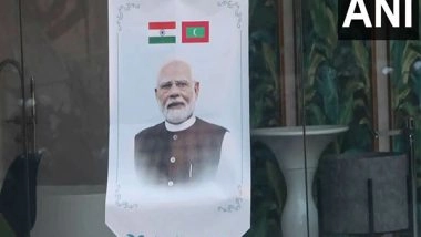 World News | Male Decked Up with Banners, Indian Flags Ahead of PM Modi's Arrival