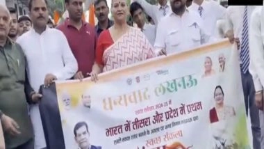 India News | UP: Lucknow Celebrates 3rd Place in Swachh Survekshan 2024-25 with Tiranga Yatra