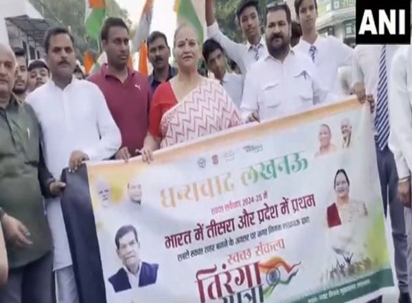 India News | UP: Lucknow Celebrates 3rd Place in Swachh Survekshan 2024-25 with Tiranga Yatra