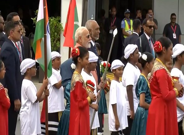 World News | PM Modi Welcomed with Fervour in Male, as India-Maldives Mark 60 Years of Ties