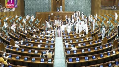 India News | Parliament Monsoon Session: Lok Sabha Adjourned Till Monday Amid Opposition Sloganeering
