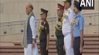 India News | 26th Kargil Vijay Diwas: Rajnath Singh, CDS, Tri-services Chiefs Pay Tribute at National War Memorial