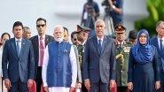 World News | PM Modi, Maldives Leaders Observe Special Parade by Maldives Defence Forces on Independence Day