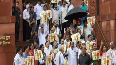 India News | INDIA Bloc Continues Protest Against Bihar SIR; Display Posters with Caricatures of PM Modi, EC