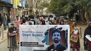 World News | Protest Erupts in Quetta over Enforced Disappearance of Ghani Baloch; Family Alleges Security Forces Involvement