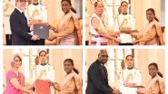 World News | President Murmu Receives Credentials from Envoys of Four Nations at Rashtrapati Bhavan
