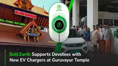 Business News | Bolt.Earth Launches First EV Charging Hub at Guruvayur Temple, Kerala