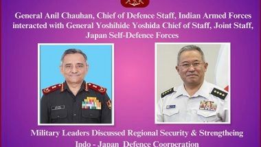 World News | CDS General Anil Chauhan Meets Japan's Chief of Staff to Reinforce Defence Ties