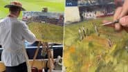 Artist Andy Brown in Edgbaston Stadium Paints Picture of Shubman Gill Celebrating His Historic Double Century in IND vs ENG 2nd Test 2025 (Watch Video)