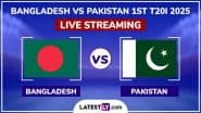 Bangladesh vs Pakistan Live Streaming Online, 1st T20I 2025: How To Watch BAN vs PAK Cricket Match Free Live Telecast on TV?