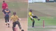 ‘Showing Left Foot of Lionel Messi’ Ben Charlesworth Shows Football Skills While Saving His Stumps During Gloucestershire vs Sussex T20 Blast 2025 Match (Watch Video)