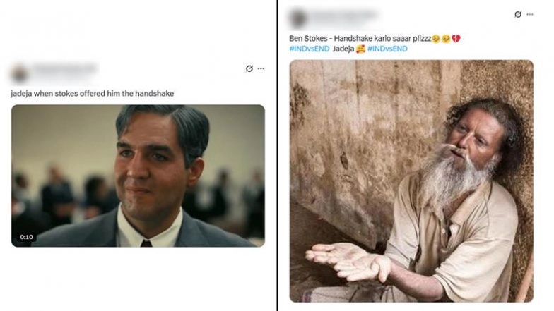 Funny Memes Go Viral After Ravindra Jadeja and Washington Sundar Refuse Ben Stokes' Offer For Handshake and Draw While Nearing Centuries During IND vs ENG 4th Test 2025