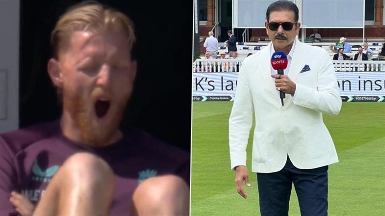 'Morning Ben' Ravi Shastri Makes Hilarious Remark During IND vs ENG Live Commentary After Spotting Ben Stokes Yawning at Lord's Balcony on Day 4 of 3rd Test 2025 (Watch Video)
