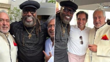 Chris Gayle Meets His Former Bosses As He Catches Up With RCB Owner Vijay Mallya and PBKS Owner Mohit Burman in London at Lalit Modi's Get Together Party (See Instagram Story)