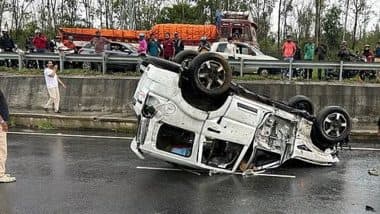  Karnataka: Vehicle in DK Shivakumar's Convoy Overturns, 5Injured