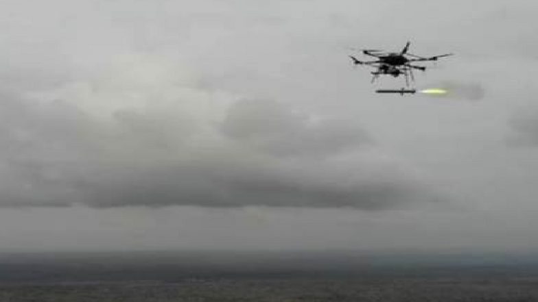 DRDO Conducts Successful Flight Trials of Unmanned Aerial Vehicle Launched Precision Guided Missile-V3 (Watch Video)