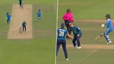 Harleen Deol Run Out Video: Watch Davidson Richards Nail Direct-Hit to Catch Indian Star Short of Her Crease During ENG-W vs IND-W 1st ODI 2025
