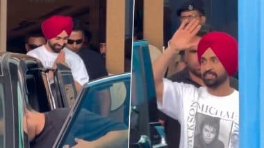 Diljit Dosanjh Makes First Public Appearance After ‘Sardaar Ji 3’ Controversy, Greets Paparazzi With Smile and Folded Hands (Watch Video)