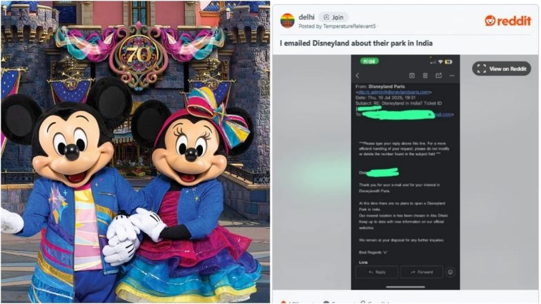 India&rsquo;s First Disneyland To Open in Gurgaon? &lsquo;At This Time There Are No Plans for a Disneyland Park To Open in India&rsquo; Claims Viral Reddit Thread