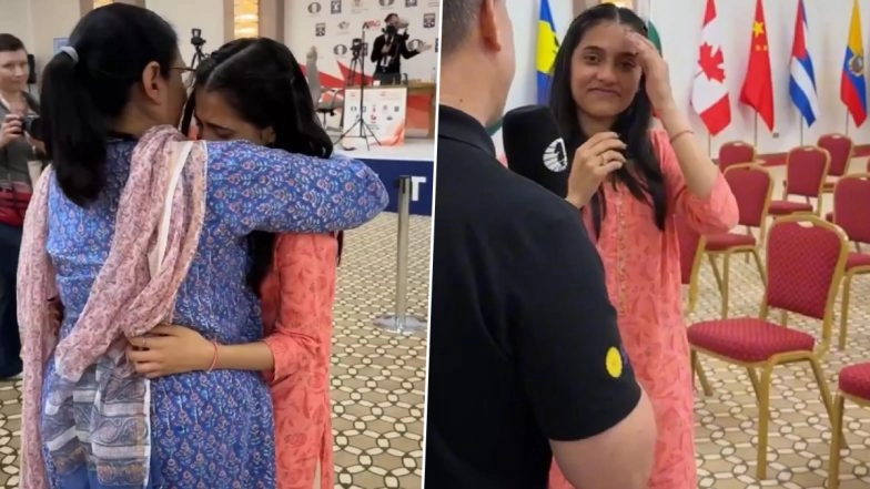 Emotional Divya Deshmukh Hugs Her Mother As She Breaks Down in Tears After Winning FIDE Women's Chess World Cup 2025 Title, Video Goes Viral