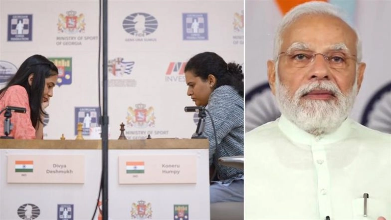 PM Narendra Modi Congratulates Divya Deshmukh On Historic Achievement of Winning FIDE Women's Chess World Cup 2025, Shares Best Wishes For Koneru Humpy (See Post)