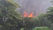 Thane Fire: Massive Blaze Erupts at Aerosol Garment Company in Dombivli's MIDC, Video Shows Black Smoke Covering Skies (Watch)
