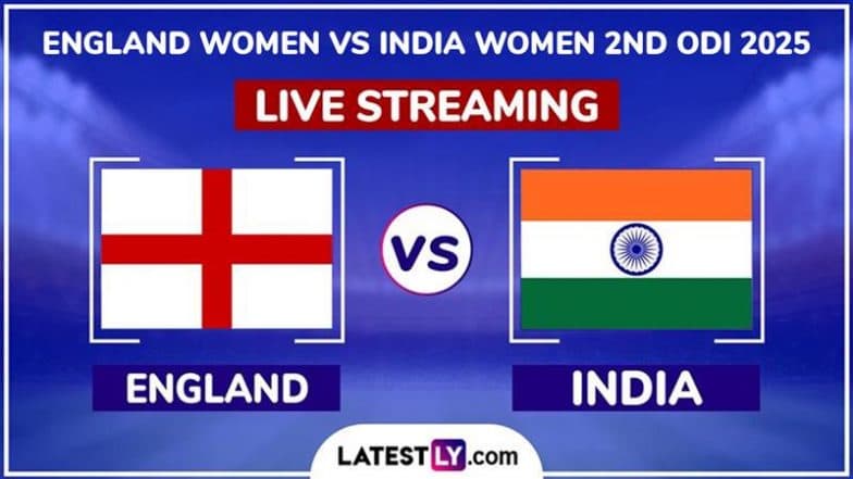 England Women vs India Women Live Streaming Online, 2nd ODI 2025: How To Watch ENG-W vs IND-W Cricket Match Free Live Telecast on TV?