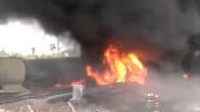 Goods Train Fire in Tamil Nadu: Blaze on Diesel-Laden Freight Train Doused After 7 Hours, 18 Wagons Gutted Near Tiruvallur (Watch Videos)