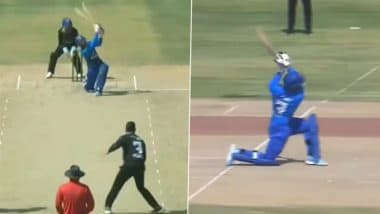 No Manners! Son Hassan Eisakhil Smashes Father Mohammad Nabi For Massive Six During Shpageeza Cricket League 2025 (Watch Video)