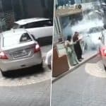 Bareilly: Woman Lawyer Loses Control While Reversing Her Car, Crashes Vehicle Through Main Gate of Hotel Ramada; Video Surfaces