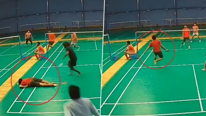 Sudden Death Caught on Camera in Hyderabad: Man Collapses and Dies After Suffering Heart Attack While Playing Badminton at Nagole Stadium, Disturbing Video Surfaces