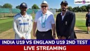 India U-19 vs England U-19 Free Live Streaming Online, 2nd Test 2025: How To Watch IND vs ENG Youth Cricket Match Live Telecast on TV?