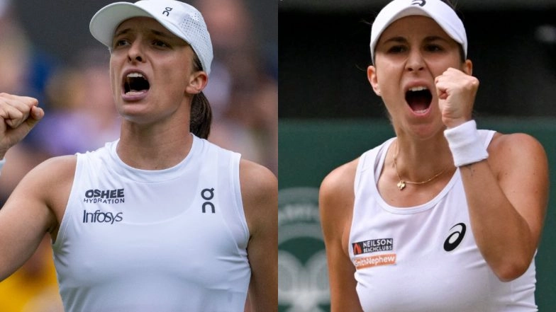 How To Watch Belinda Bencic vs Iga Swiatek Wimbledon 2025 Live Streaming Online? Get Live TV Telecast Details of Women's Singles Semi-Final Tennis Grand Slam Match