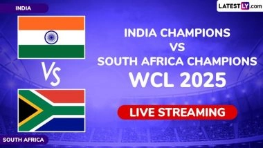 WCL 2025 Live Streaming in India: Watch India Champions vs South Africa Champions Online and Live Telecast of World Championship of Legends T20 Cricket Match