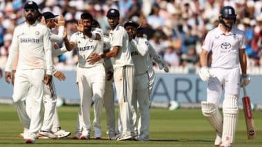 IND vs ENG 3rd Test 2025 Day 4 Stumps: Washington Sundar’s Four-Wicket Haul and England's Brydon Carse's Spell Keep Contest Balance As India Need 135 Runs on Final Day