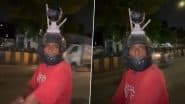 Indore: Man Spotted Roaming With CCTV Camera Installed on His Helmet in Madhya Pradesh, Alleges Threat to Life From Neighbours Over Property Dispute; Video Surfaces
