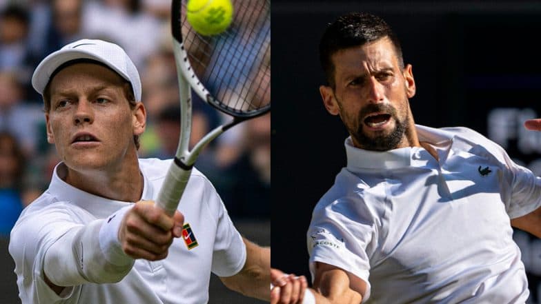 How To Watch Jannik Sinner vs Novak Djokovic Wimbledon 2025 Live Streaming Online? Get Live TV Telecast Details of Men's Singles Semi-Final Tennis Grand Slam Match