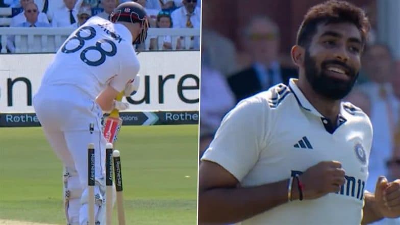 Jasprit Bumrah Castles Harry Brook! No 1 Ranked Bowler Dismisses No 1 Test Batter During IND vs ENG 3rd Test 2025 (Watch Video)