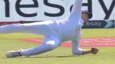 Joe Root Catch Video: Watch Star England Cricketer Take Stunning One-Handed Grab to Dismiss Karun Nair During IND vs ENG 3rd Test 2025 (Watch Video)