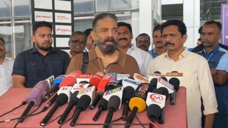 Kamal Haasan Leaves for New Delhi, to Take Oath As Rajya Sabha Member on July 25, Says ‘This an Honour and Duty Entrusted to Me as an Indian’ (Watch Video)