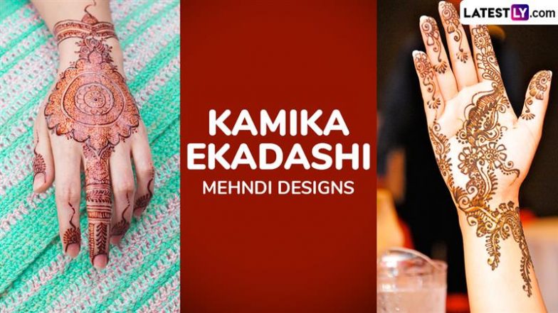 Kamika Ekadashi 2025 Mehndi Designs: Simple and Traditional Henna Patterns, Beautiful Motifs and Mehendi Images To Apply on Your Hands on the Fasting Day (Watch Videos)