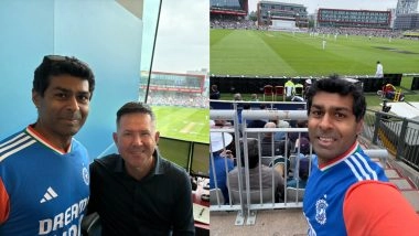 Former Formula One Driver Karun Chandhok Attends IND vs ENG 4th Test 2025 at Old Trafford, Meets Ricky Ponting in Commentary Box (See Pics)