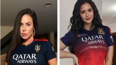 Archita Phukan and Kendra Lust’s Viral Photo in RCB Jerseys! See Babydoll Archi and the American Porn Star Flaunt Their Love for Royal Challengers Bengaluru
