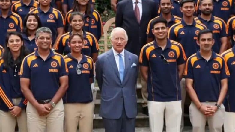 King Charles III Meets Team India Men's and Women's Cricketers and Support Staff, Poses With Them For Picture at St James Palace in London