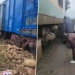 Lakhanpur Train Derailment: Goods Train Going From Jammu to Punjab Derails in Kathua District, Relief Work Underway (Watch Videos)