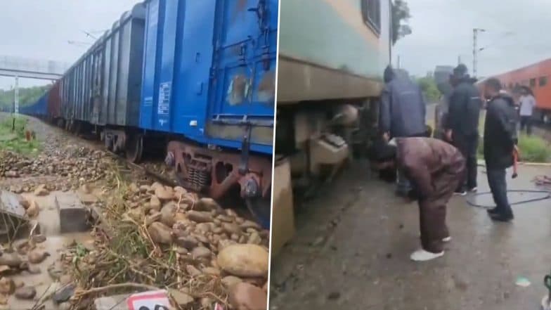 Lakhanpur Train Derailment: Goods Train Going From Jammu to Punjab Derails in Kathua District, Relief Work Underway (Watch Videos)