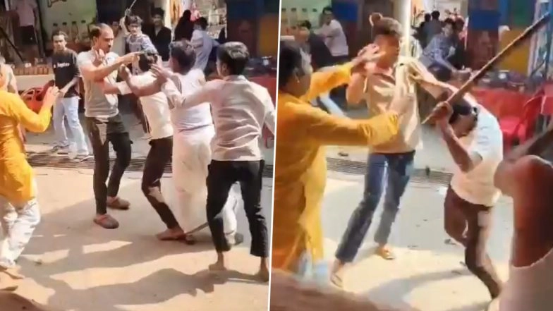 'Kullhad War' in Mathura: Lassi Shopkeepers Clash Over Attracting Customers, Hurl 'Kullhad' at Each Other in Barsana; Disturbing Video Surfaces