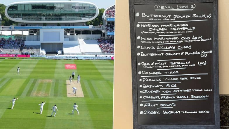 Lord's Cricket Ground Reveal Menu For India and England Players in Lunch During Day 2 of IND vs ENG 3rd Test 2025; Paneer Tikka, Basmati Rice Among Items Listed (See Pic)