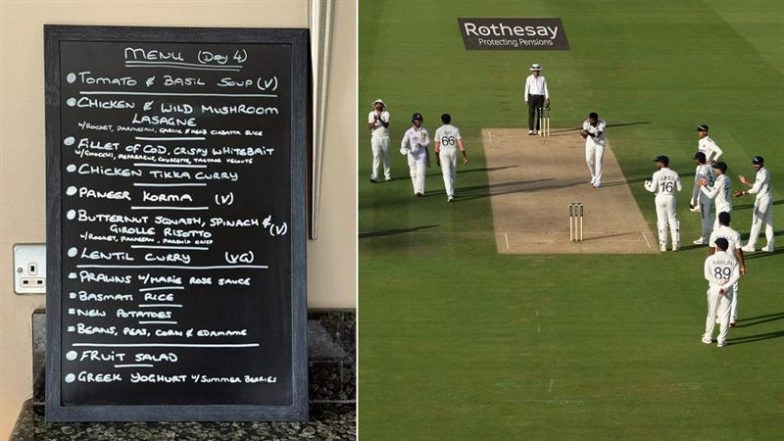 Chicken Tikka Curry to Paneer Korma Here Is What IND vs ENG 3rd Test 2025 Day 4 Player Lunch Menu Looked Like: Check What Was on Offer at Iconic Lord’s Cricket Stadium